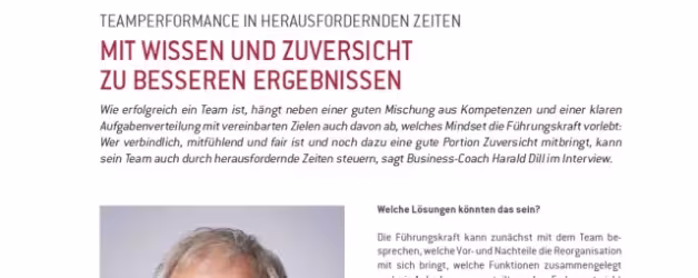 Artikel: Mit Wissen und Zuversicht zu besseren Ergebnissen